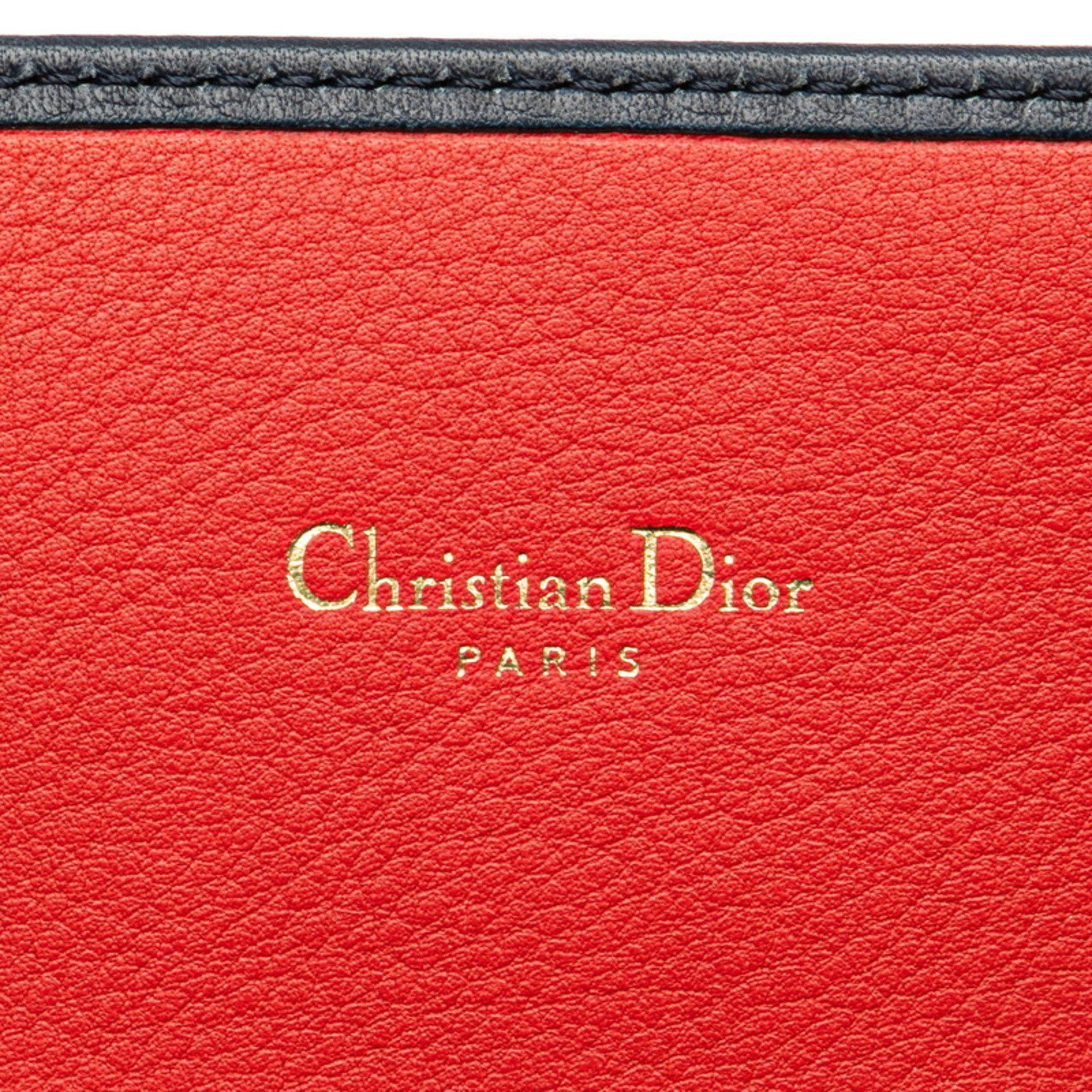 Dior Dior CD logo card case navy red leather women's Size ONE SIZE - 6 Thumbnail