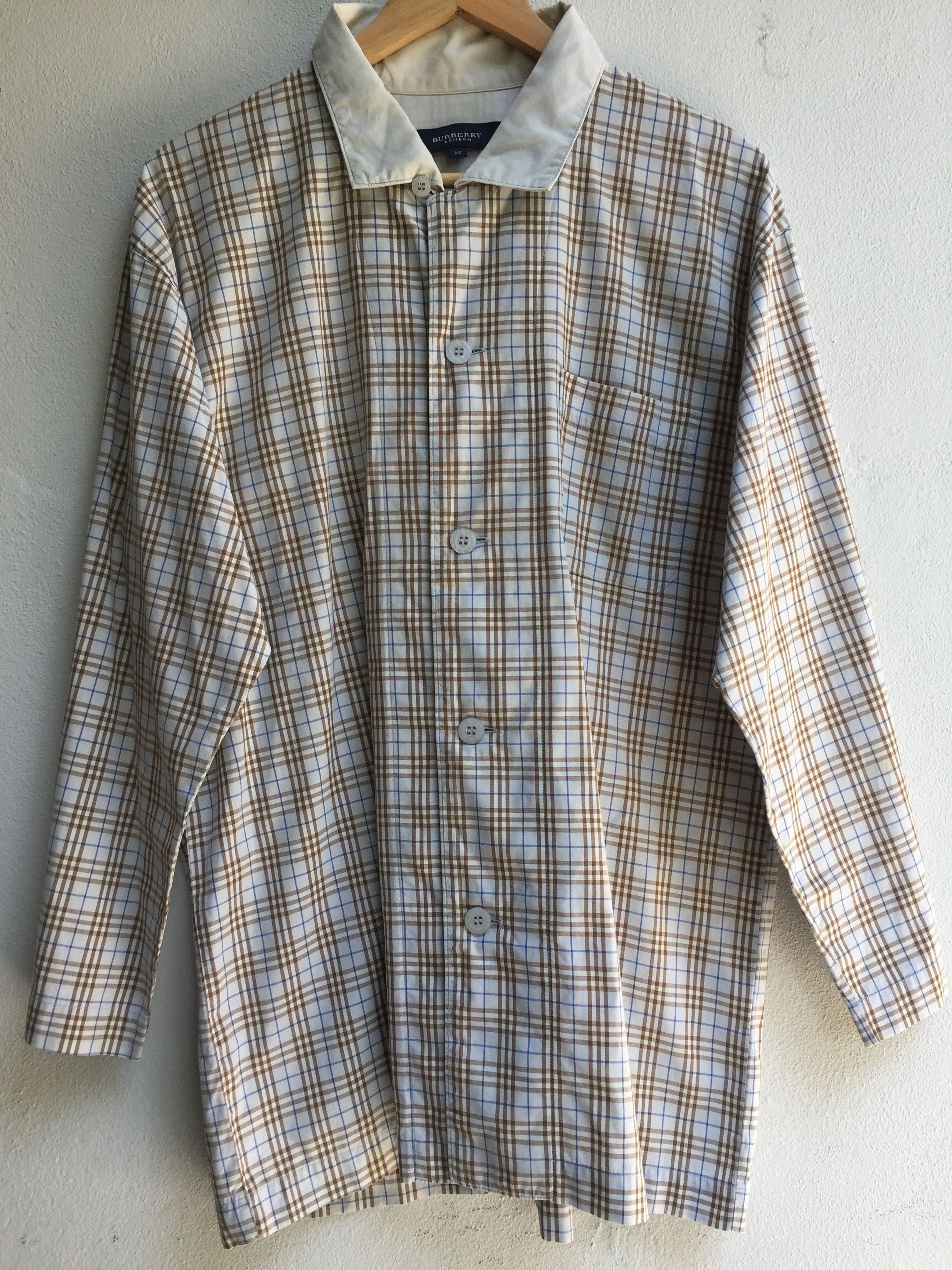 Burberry Vintage 90s Burberry London Classic Plaid Button Up Shirt Size US M / EU 48-50 / 2 - 4 Thumbnail