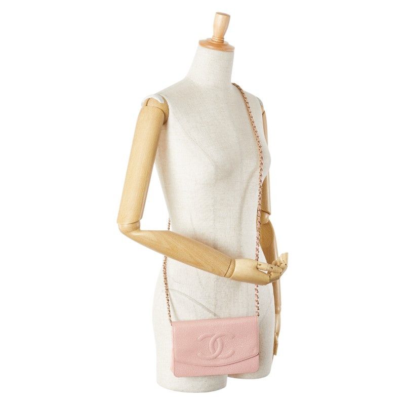 Chanel Chanel Chanel Coco Mark Caviar Skin Shoulder Wallet Leather Long Wallet Size ONE SIZE - 19 Thumbnail