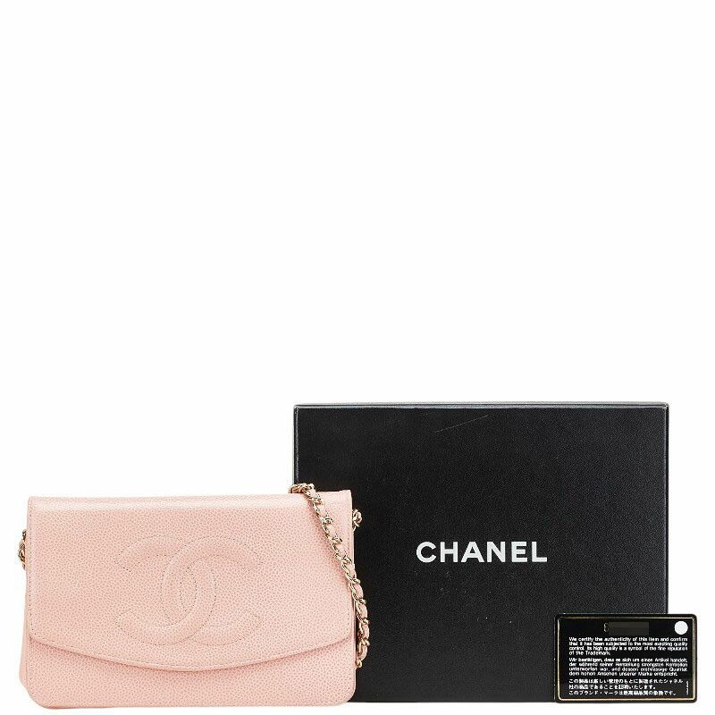 Chanel Chanel Chanel Coco Mark Caviar Skin Shoulder Wallet Leather Long Wallet Size ONE SIZE - 18 Thumbnail