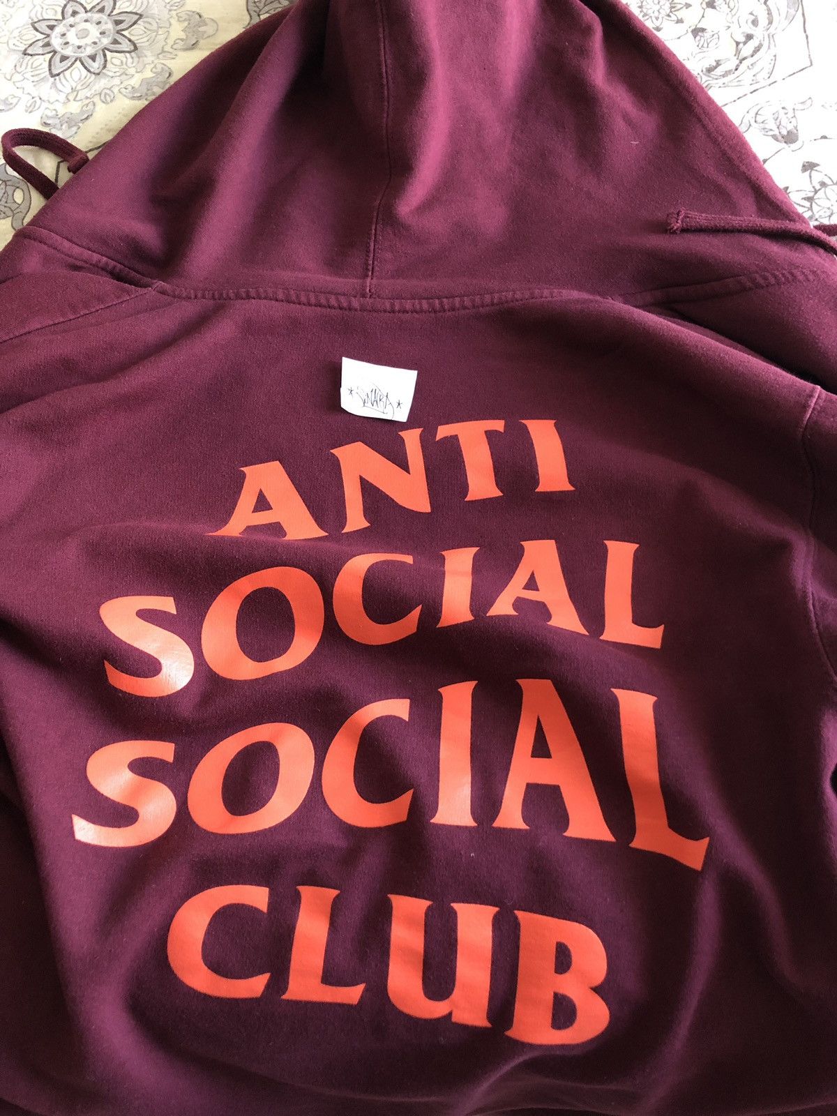 Anti Social Social Club Anti Social Social Club Maroon Hoodie | Grailed