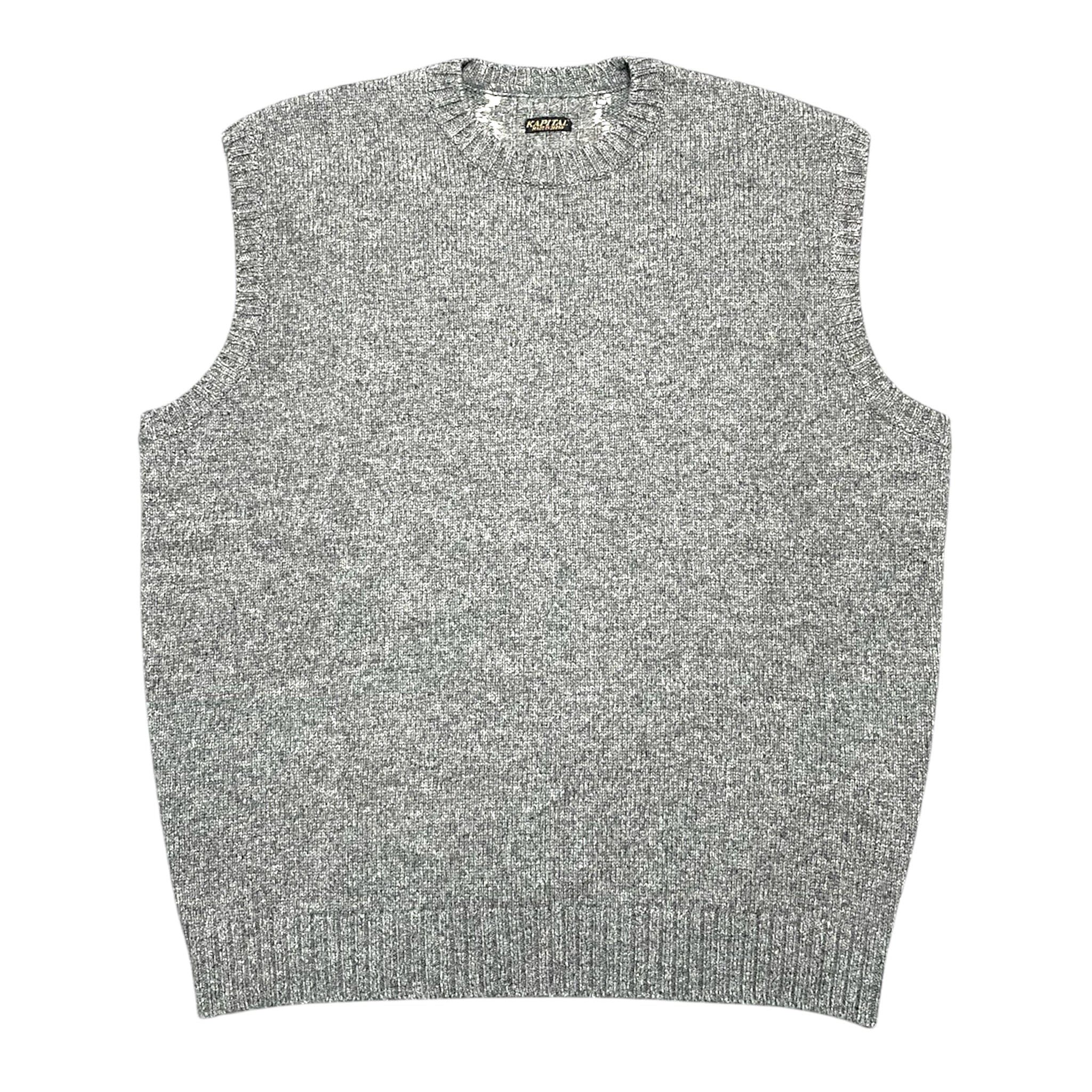 5G Cotton Knit Bone Vest Grey