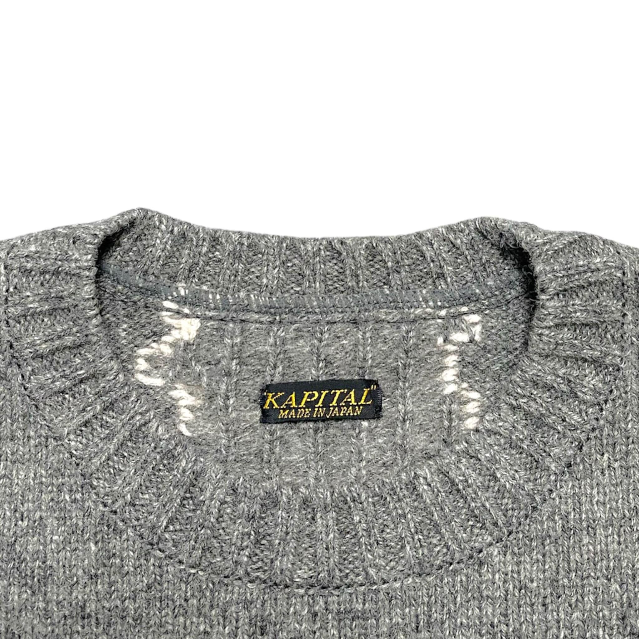 5G Cotton Knit Bone Vest Grey