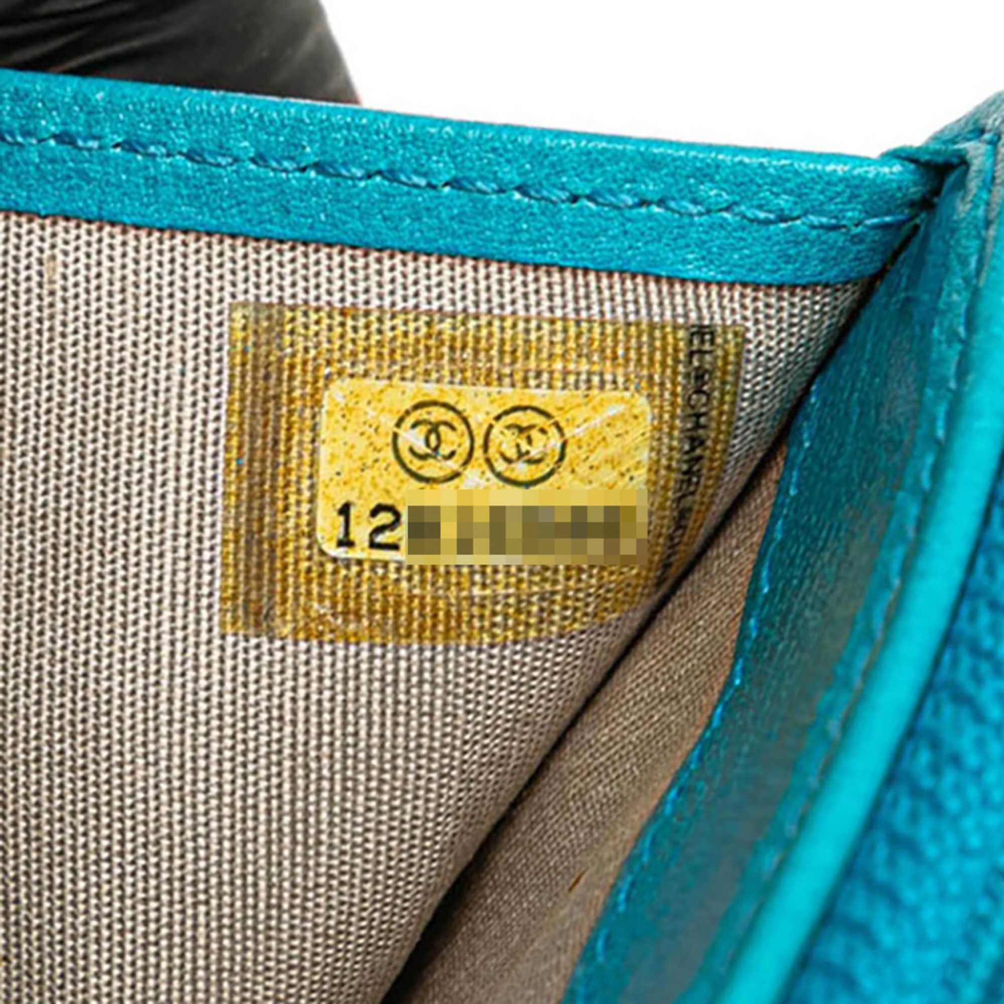 Chanel CHANEL Camellia Coco Mark Bi-fold Wallet Light Blue Lambskin Women's Size ONE SIZE - 11 Thumbnail
