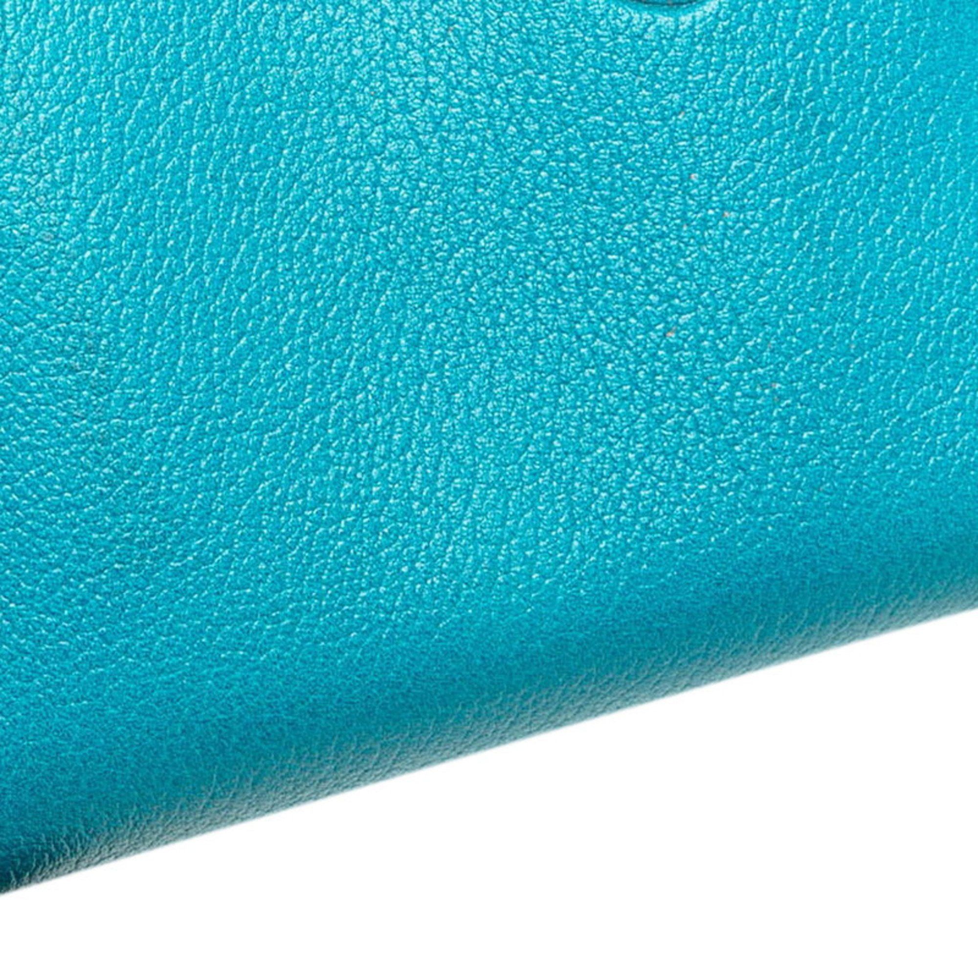 Chanel CHANEL Camellia Coco Mark Bi-fold Wallet Light Blue Lambskin Women's Size ONE SIZE - 4 Thumbnail