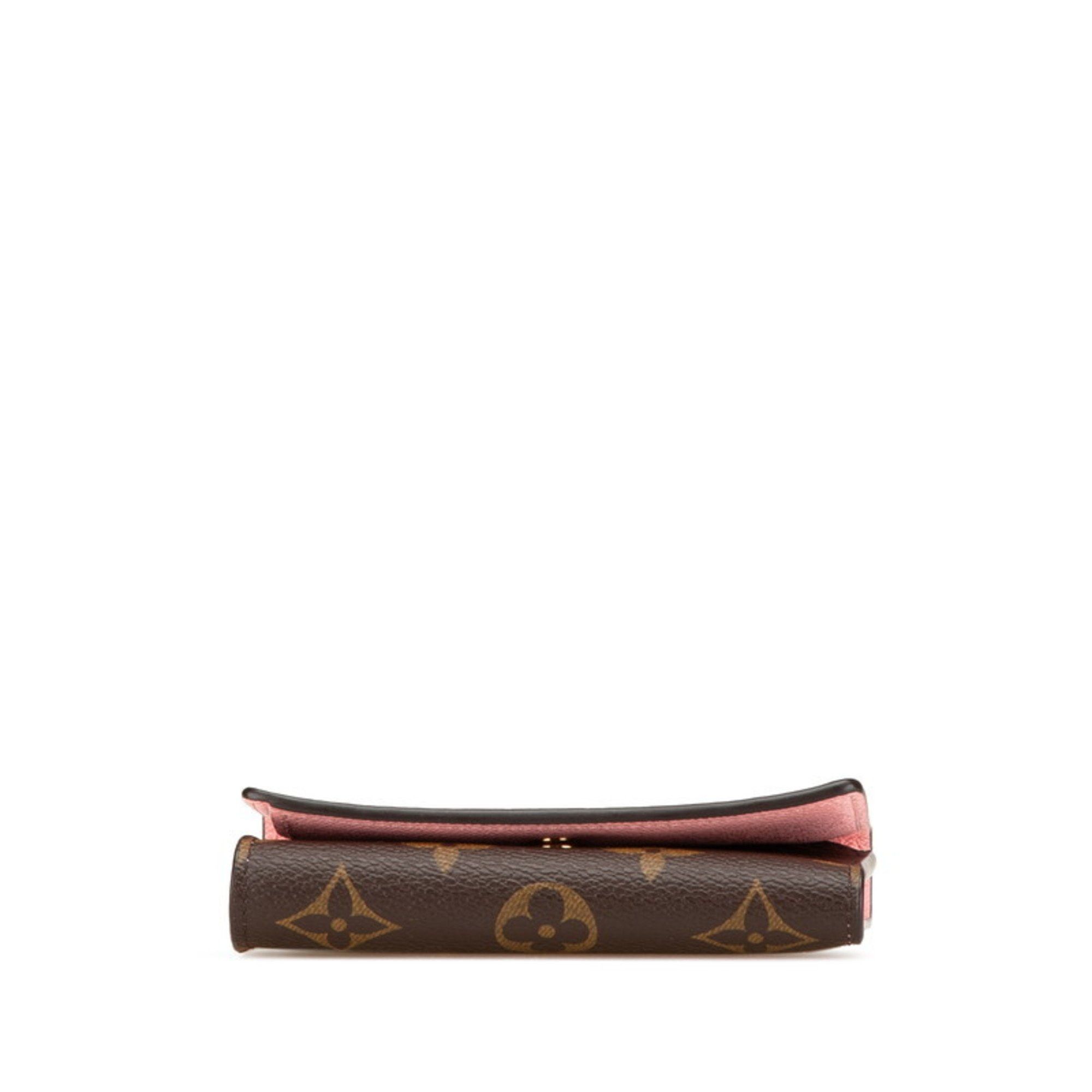 Louis Vuitton Monogram Portefeuille Victorine Vivienne Tri-fold Wallet M69754 Brown Rose Ballerine PVC Leather Women's LOUIS VUITTON