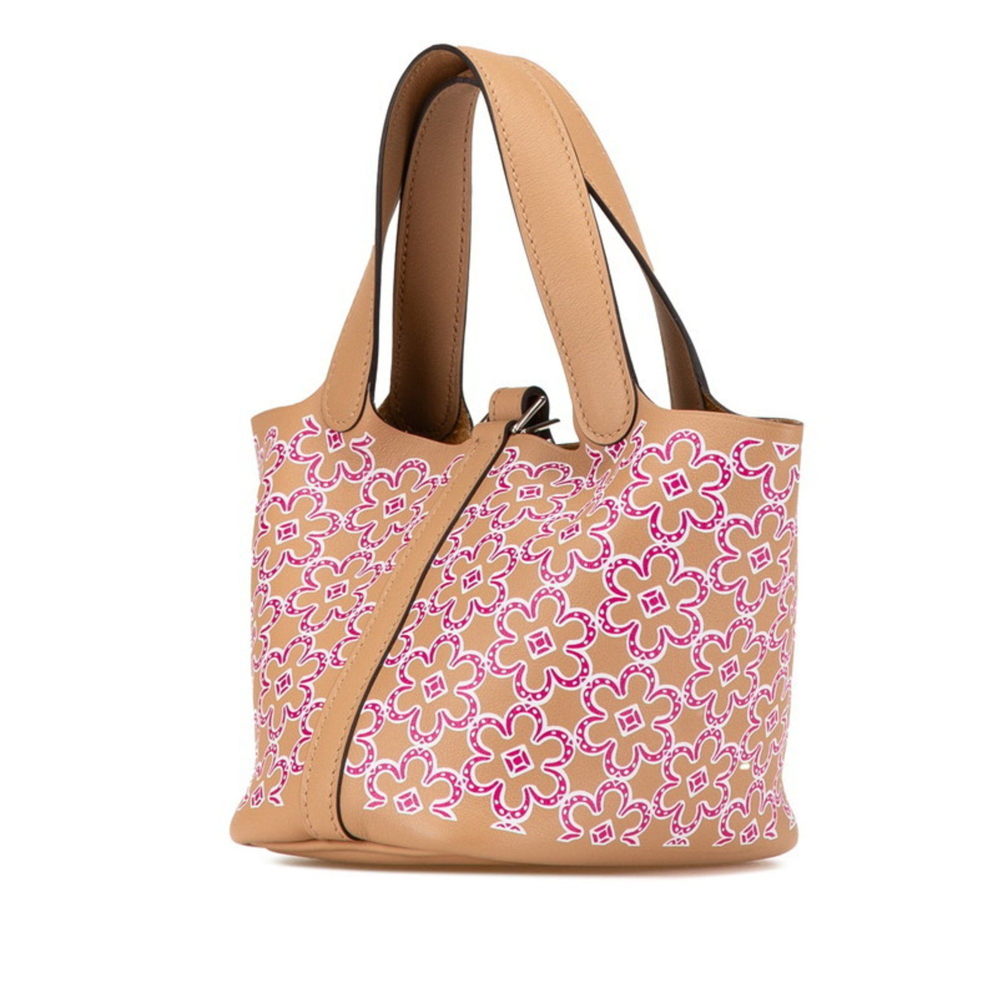 Hermes Hermes Picotin Lock Micro Lucky Daisy Handbag Chai Rose Swift Women's HERMES Size ONE SIZE - 2 Thumbnail