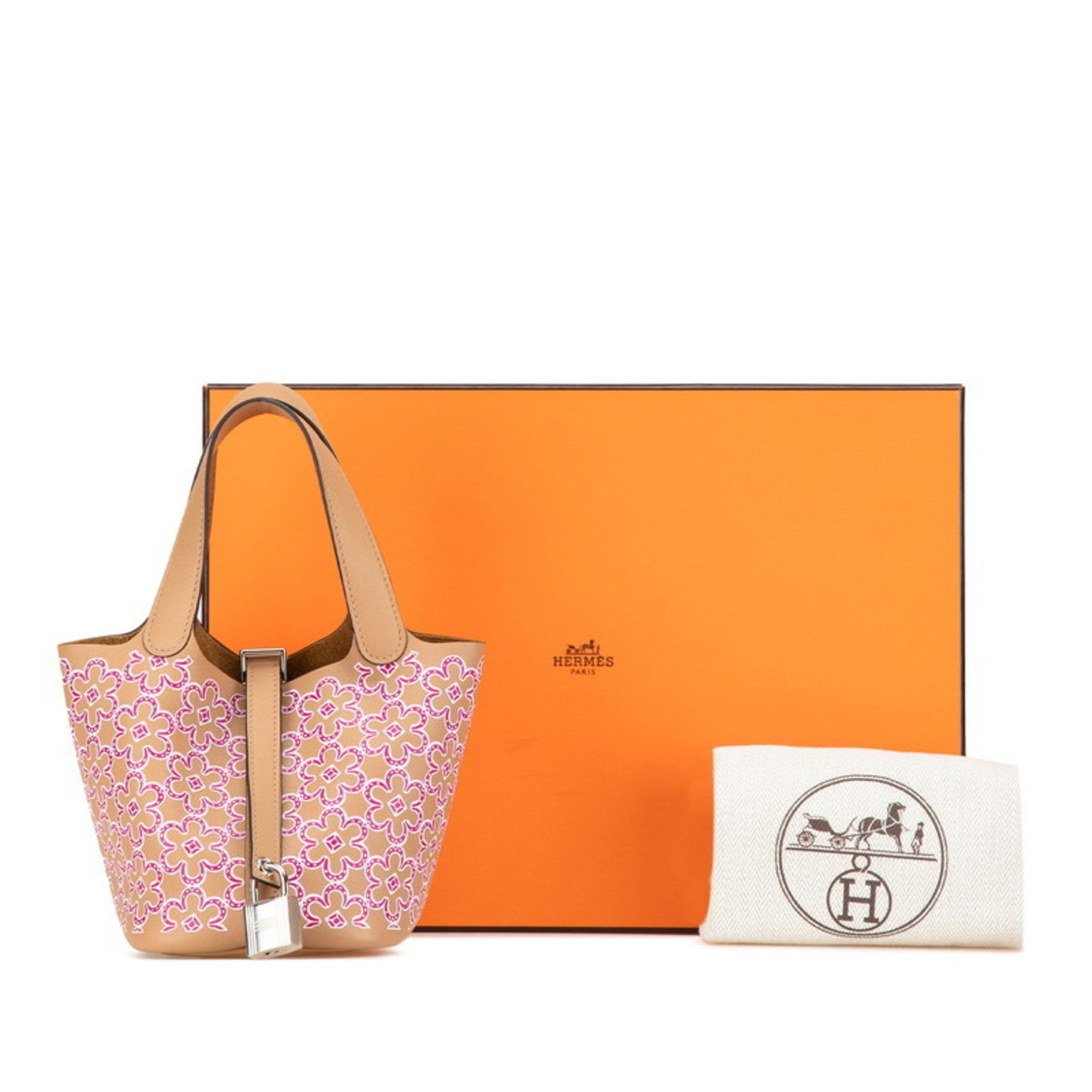 Hermes Hermes Picotin Lock Micro Lucky Daisy Handbag Chai Rose Swift Women's HERMES Size ONE SIZE - 11 Thumbnail