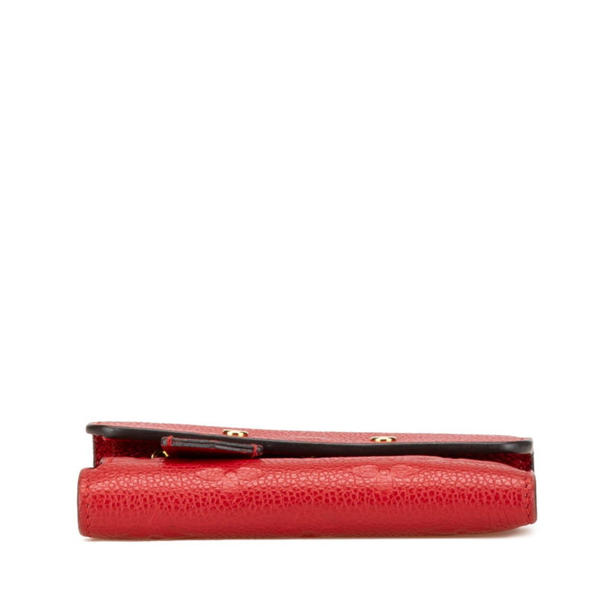Louis Vuitton Louis Vuitton Monogram Empreinte Portefeuille Pont Neuf Tri-fold Wallet M62185 Red Cerise Leather Women's LOUIS VUITTON Size ONE SIZE - 3 Thumbnail