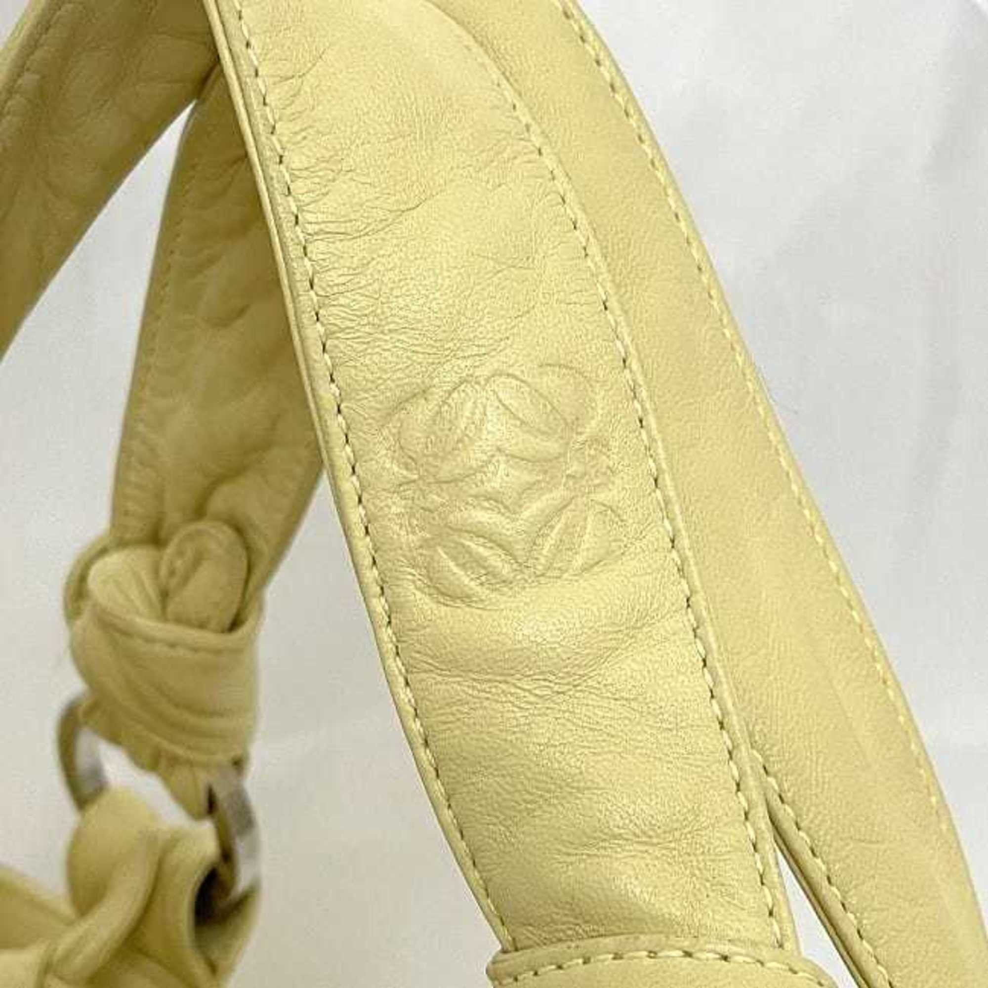 Loewe LOEWE handbag ec-23567 yellow anagram leather suede 050311 soft ladies tote bag ribbon genuine Size ONE SIZE - 9 Thumbnail