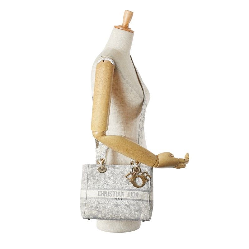 Dior Dior Dior Lady Dior Embroidery Canvas 2way Bag Canvas Shoulder Bag Size ONE SIZE - 15 Thumbnail