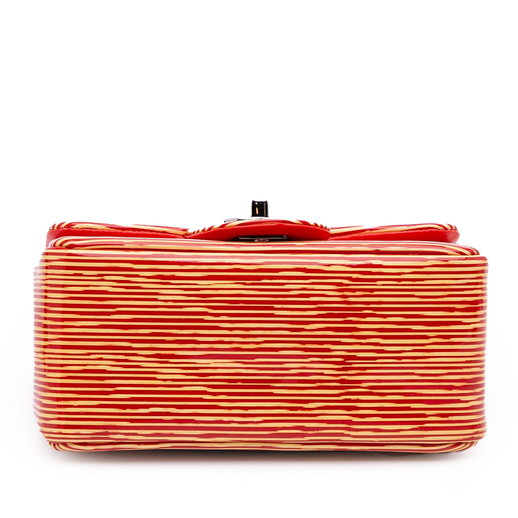 Chanel Chanel Mini Square Classic Patent Striped Single Flap Size ONE SIZE - 3 Thumbnail