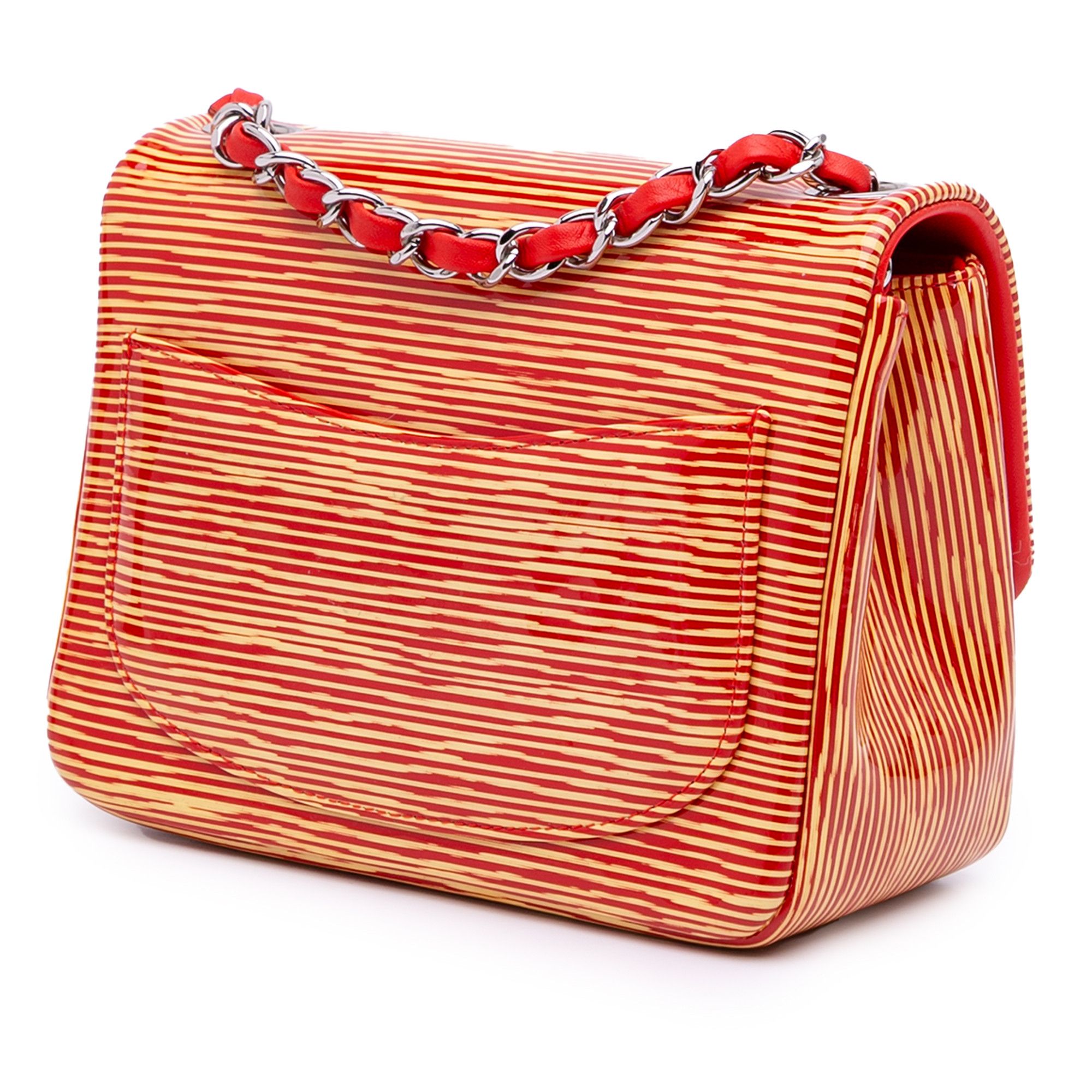 Chanel Chanel Mini Square Classic Patent Striped Single Flap Size ONE SIZE - 2 Thumbnail