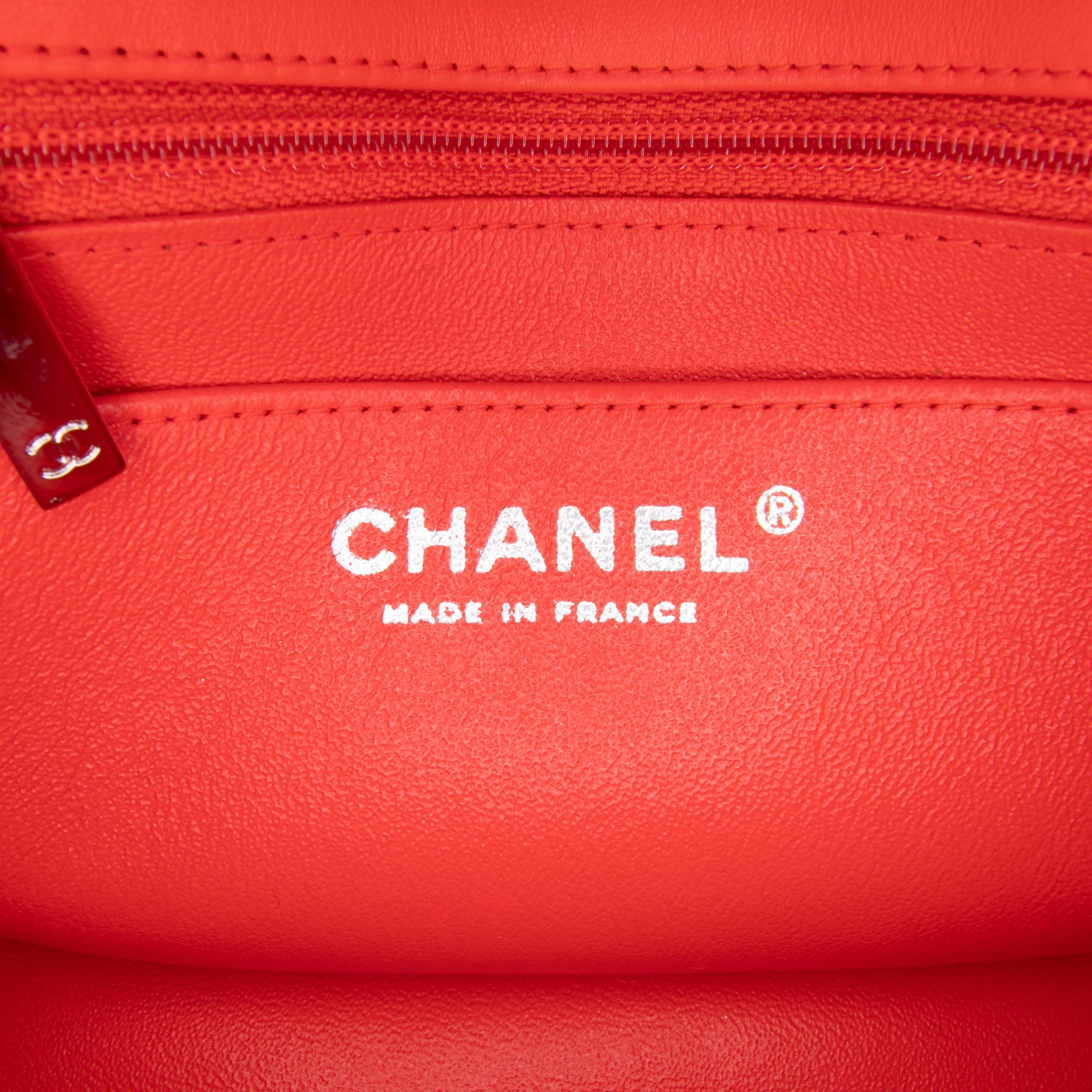 Chanel Chanel Mini Square Classic Patent Striped Single Flap Size ONE SIZE - 5 Thumbnail