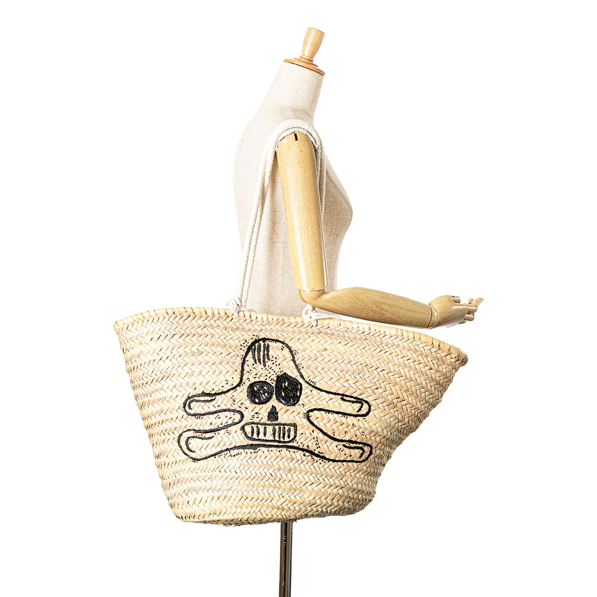 Celine Celine Andre Butzer Large Raffia Classic Wanderer Embroidered Shopping Tote Size ONE SIZE - 12 Thumbnail