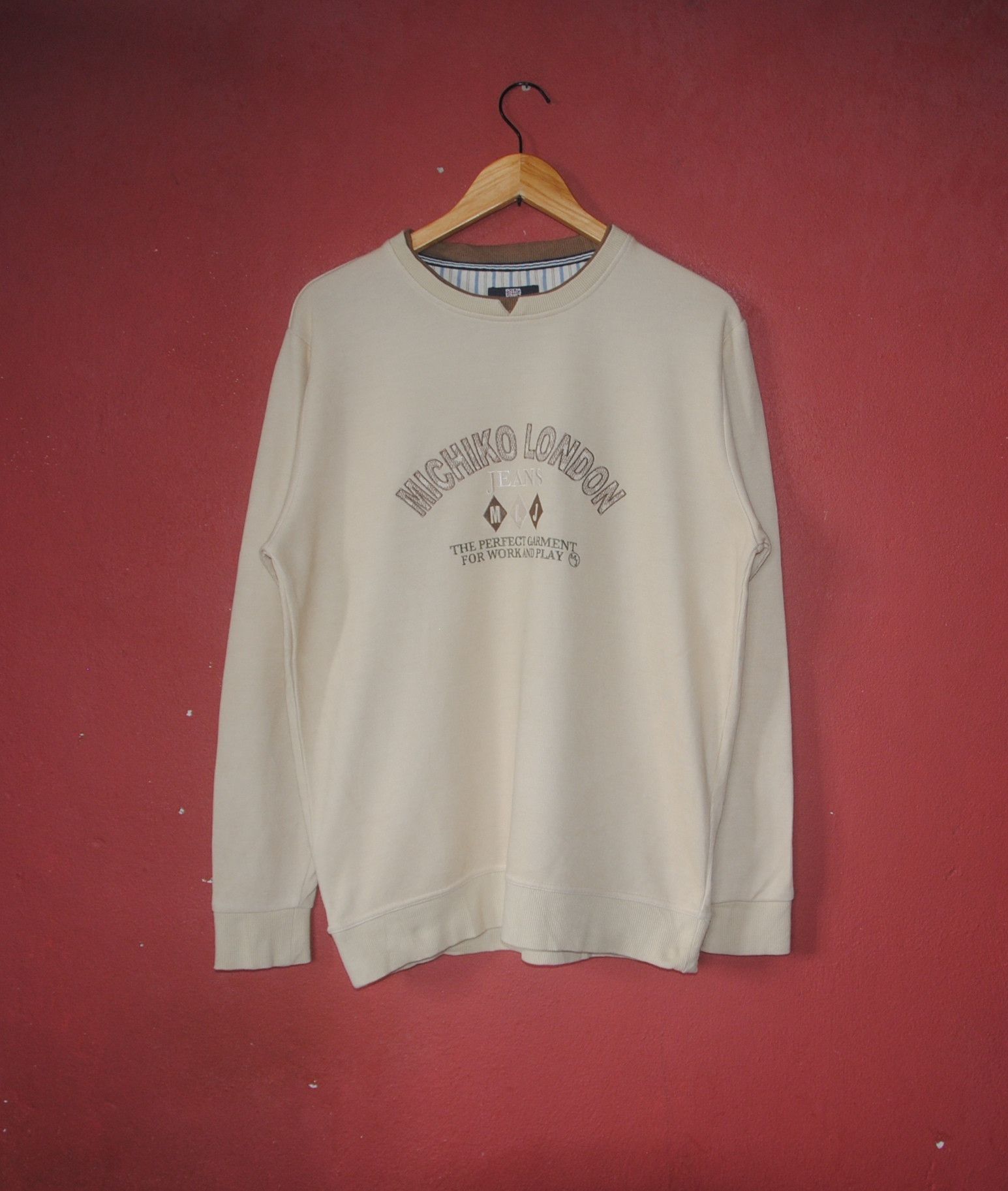 Vintage MICHIKO KOSHINO Jeans London 1990s sweatshirt size Medium / Large / Japanese Designer sweater / nice design / Pullover / Jumper
