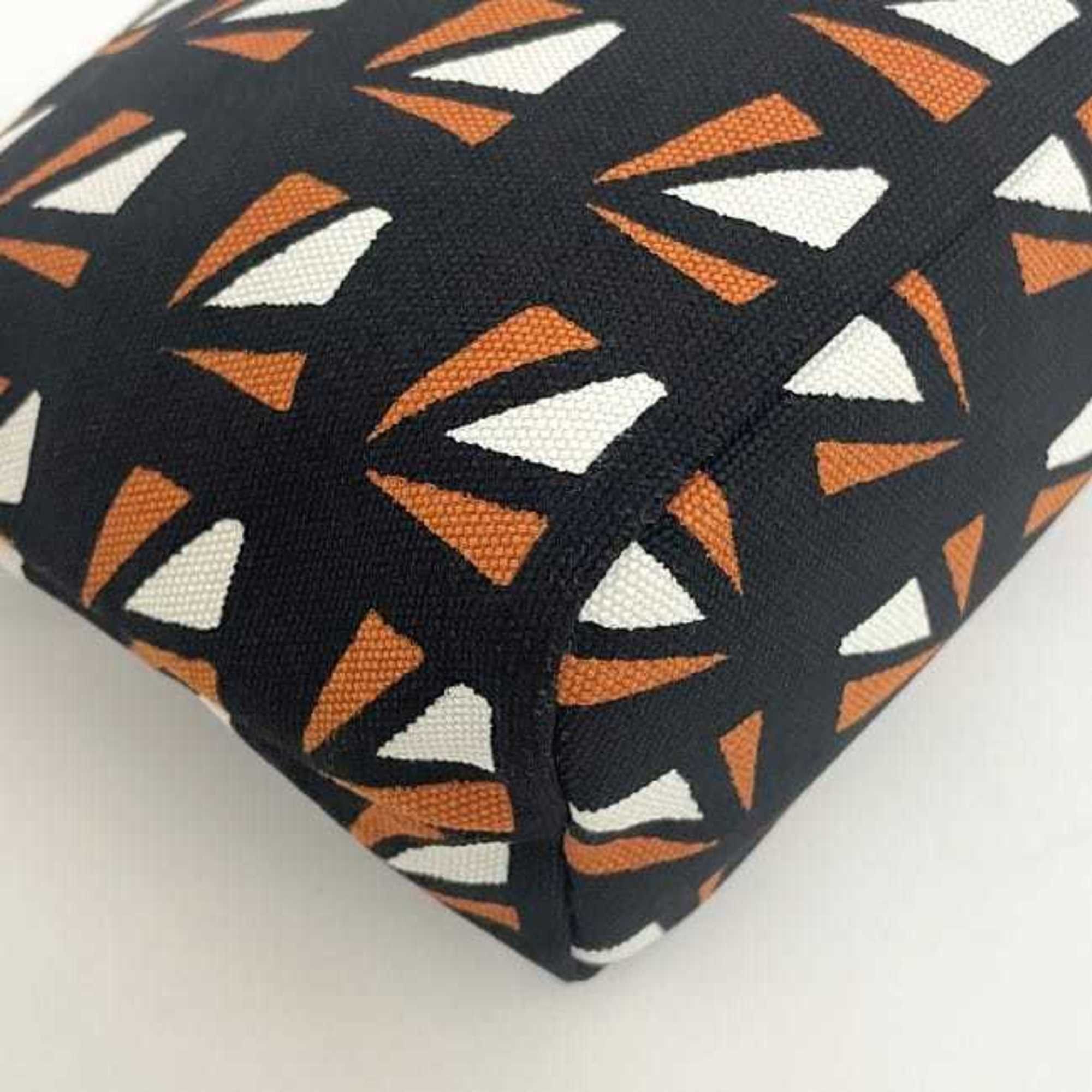 Prada Prada pouch ec-23542 black orange 1N1758 canvas saffiano leather 42 PRADA triangle plate men women Size ONE SIZE - 7 Thumbnail