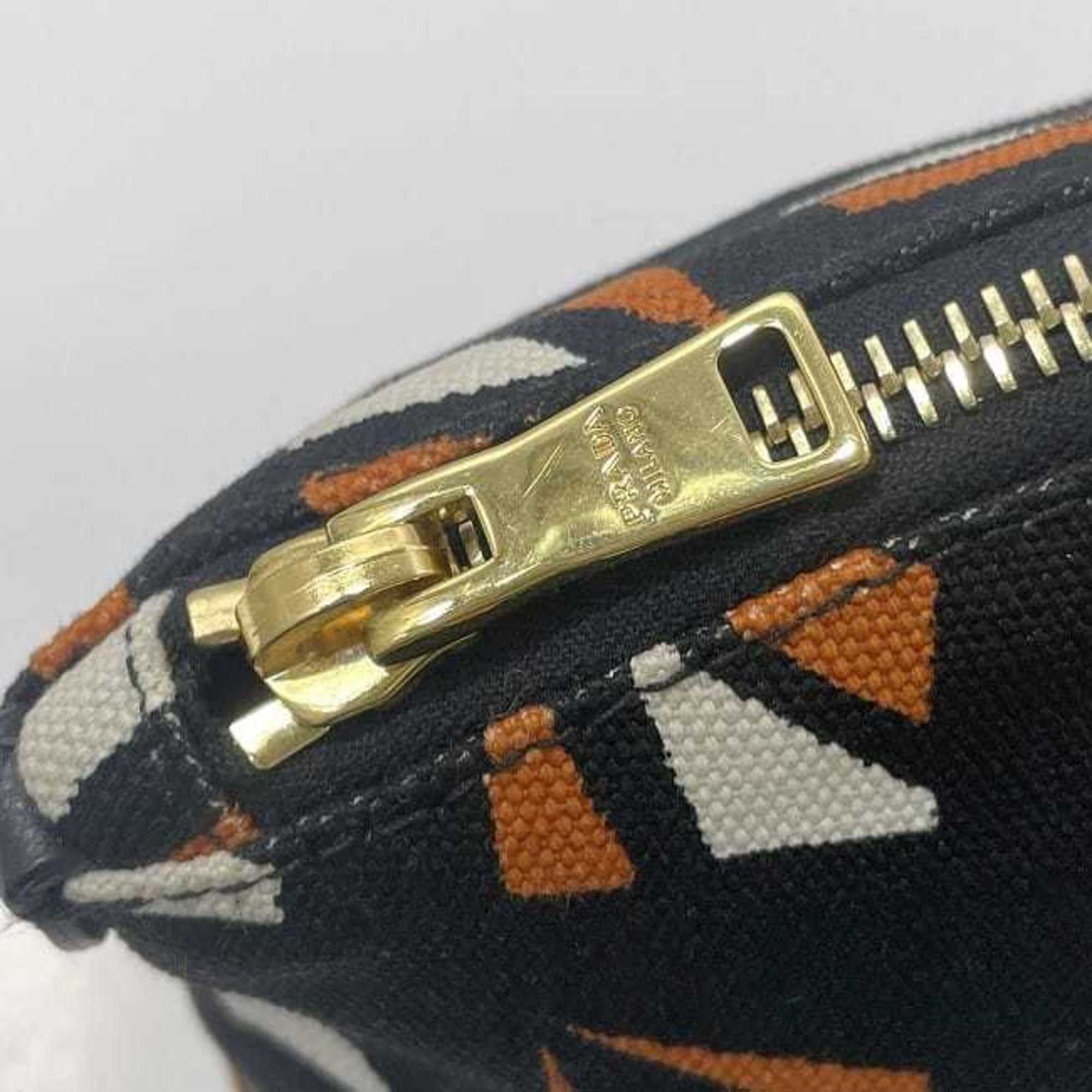 Prada Prada pouch ec-23542 black orange 1N1758 canvas saffiano leather 42 PRADA triangle plate men women Size ONE SIZE - 9 Thumbnail