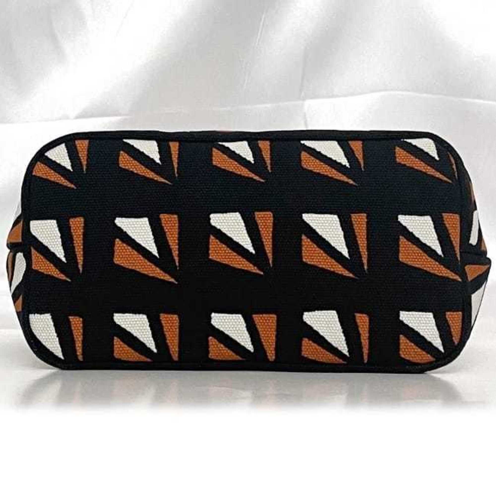 Prada Prada pouch ec-23542 black orange 1N1758 canvas saffiano leather 42 PRADA triangle plate men women Size ONE SIZE - 6 Thumbnail