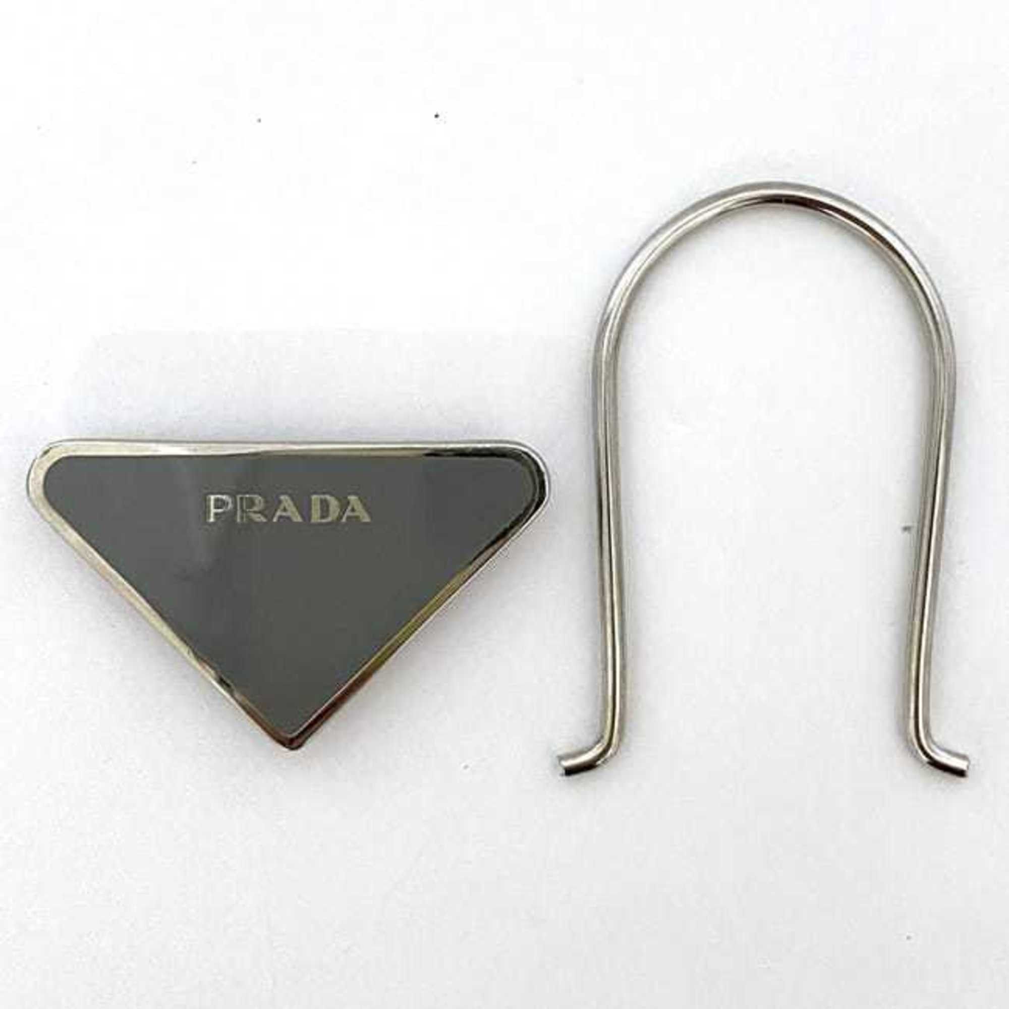 Prada Key Ring ec-23436 Silver Grey M713 Metal PRADA Holder