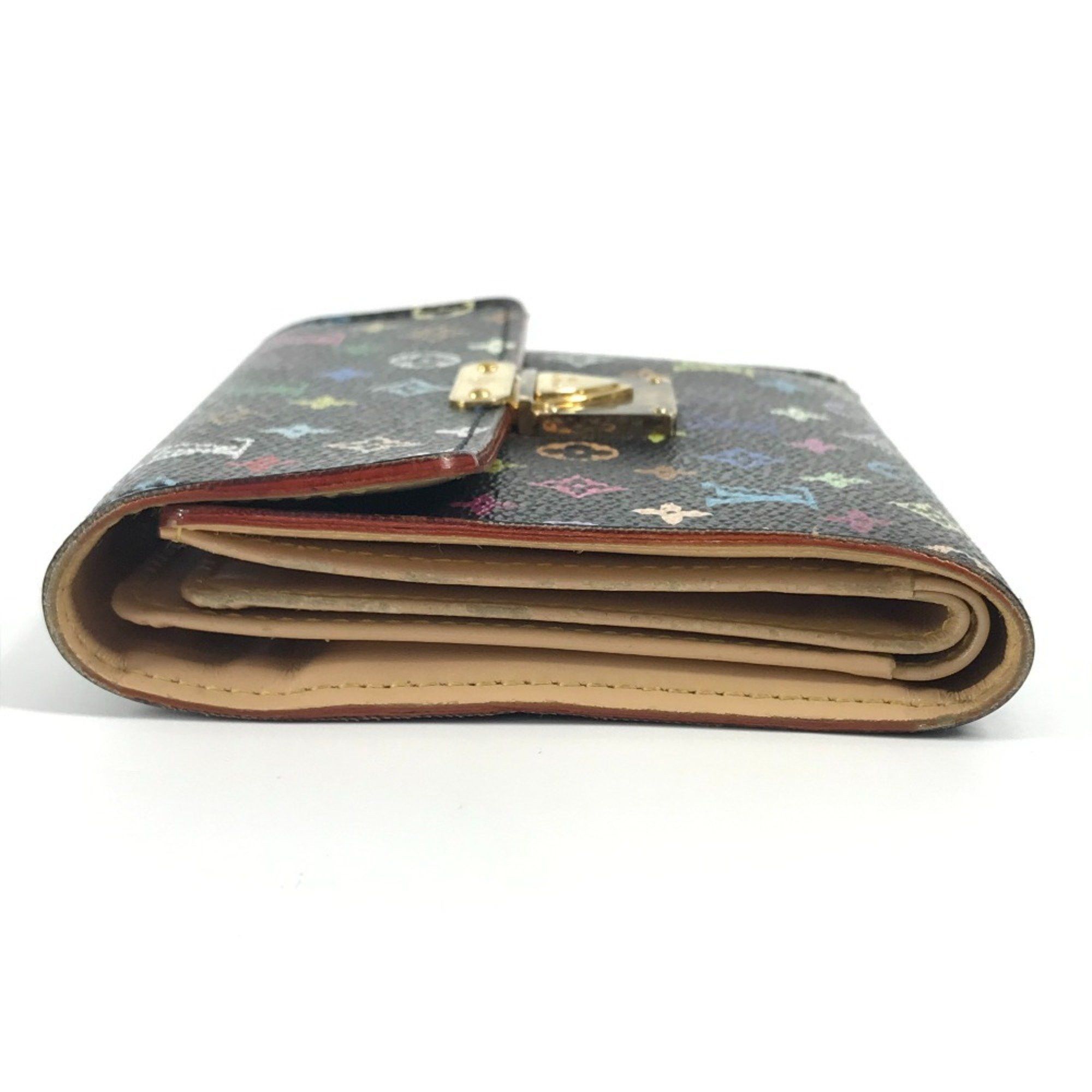 Louis Vuitton LOUIS VUITTON M58015 Monogram Multicolor Portefeuille Koala Compact Wallet Tri-fold Canvas Women's Noir Black Size ONE SIZE - 3 Thumbnail