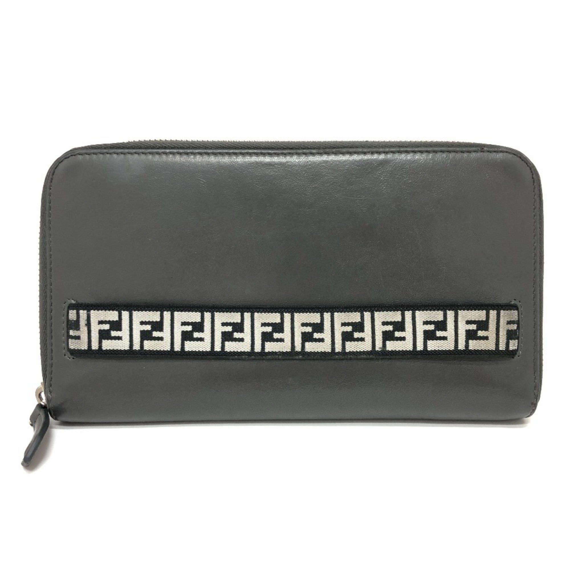 Fendi FENDI 7M0276 Zucca Pattern Travel Wallet Long Leather Women's Gray Size ONE SIZE - 2 Thumbnail