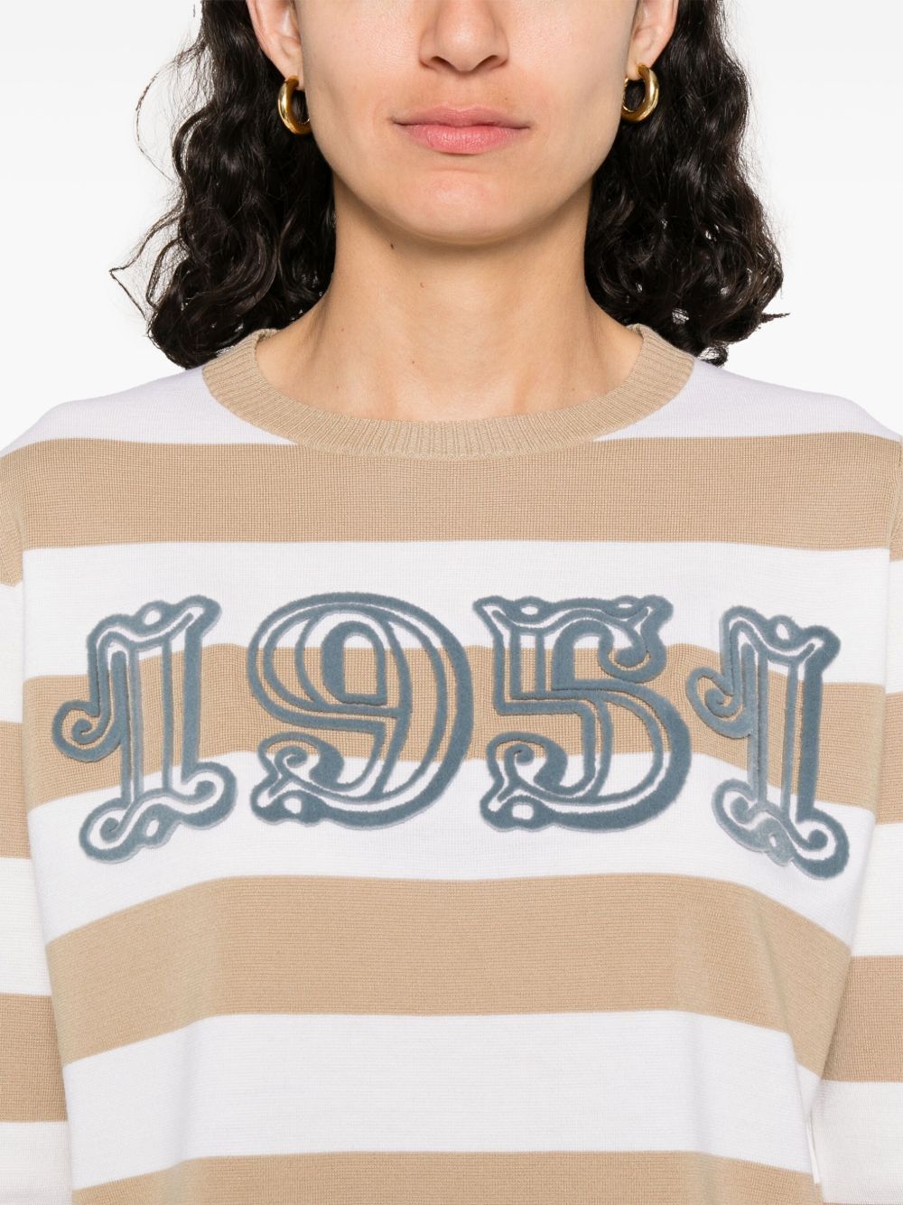 Max Mara WOOL STRIPED SWEATER Size L / US 10 / IT 46 - 5 Thumbnail