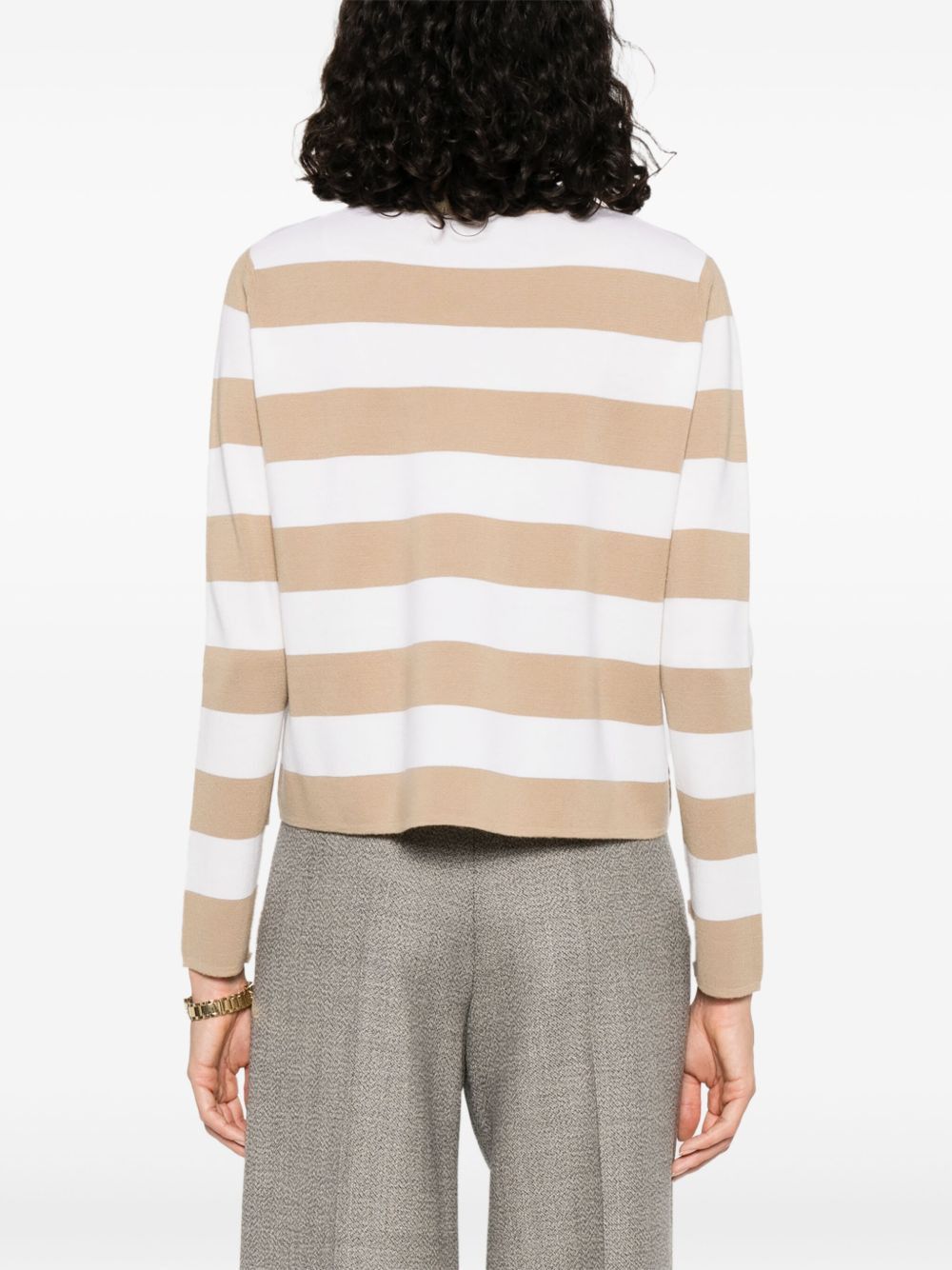 Max Mara WOOL STRIPED SWEATER Size L / US 10 / IT 46 - 4 Thumbnail