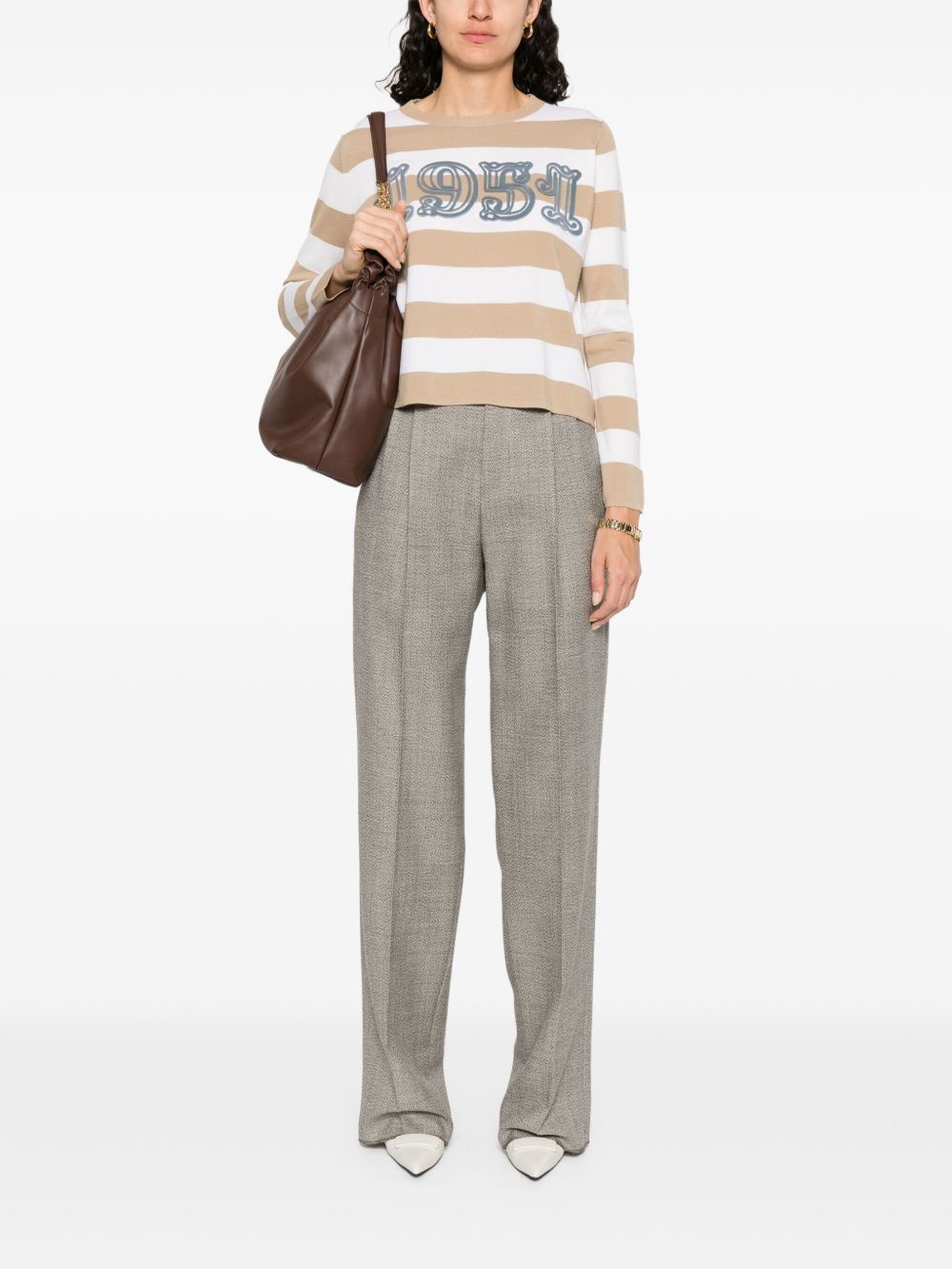 Max Mara WOOL STRIPED SWEATER Size XS / US 0-2 / IT 36-38 - 3 Thumbnail