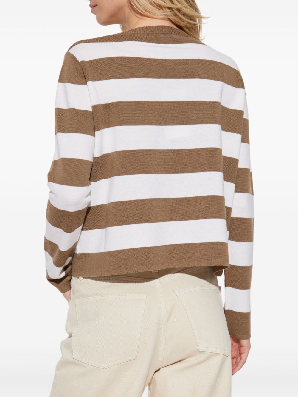Max Mara STRIPED WOOL SWEATER Size L / US 10 / IT 46 - 4 Thumbnail