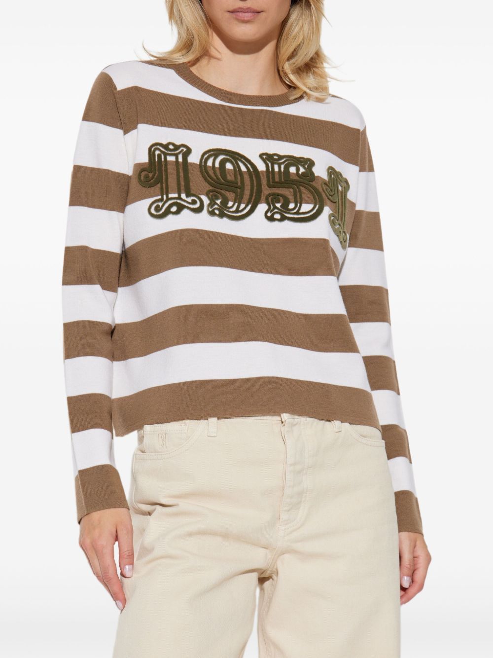 Max Mara STRIPED WOOL SWEATER Size S / US 4 / IT 40 - 3 Thumbnail