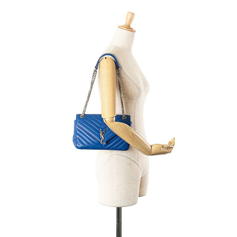 Yves Saint Laurent Yves Saint Laurent Saint Laurent College Monogram Sheepskin Shoulder Bag Leather Shoulder Bag 403118 Size ONE SIZE - 16 Thumbnail