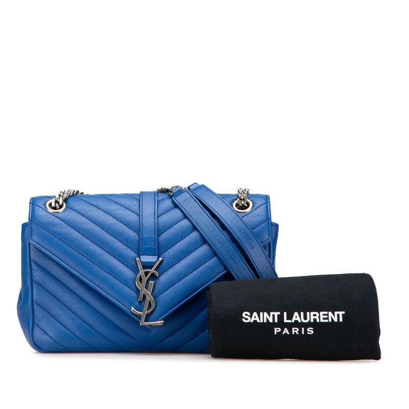 Yves Saint Laurent Yves Saint Laurent Saint Laurent College Monogram Sheepskin Shoulder Bag Leather Shoulder Bag 403118 Size ONE SIZE - 15 Thumbnail