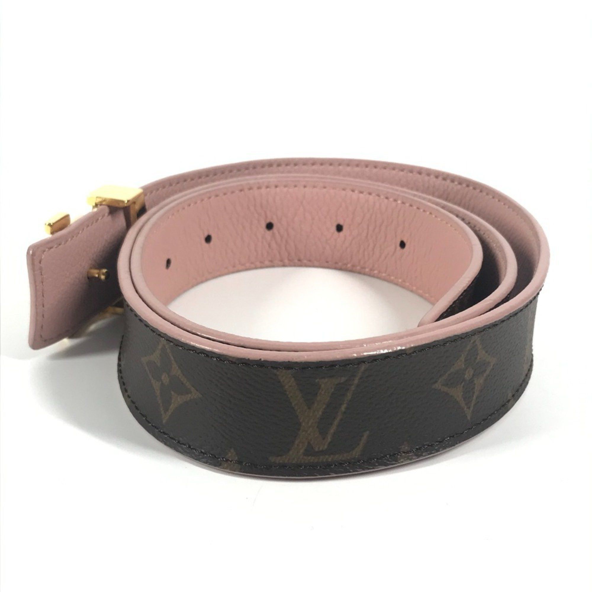 LOUIS VUITTON M9052V Monogram Santur LV Initial Reversible Belt Canvas Women´s Brown Accessories