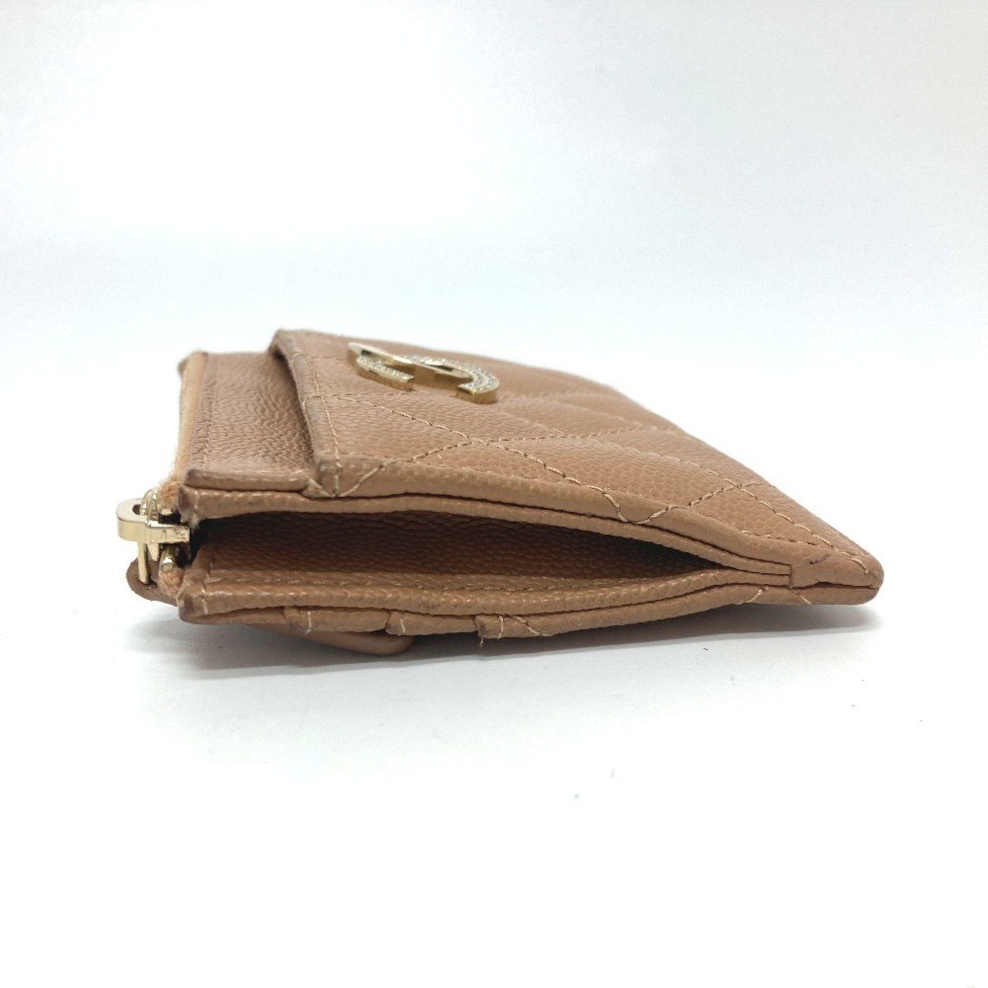 Chanel CHANEL Coco Mark Matelasse Wallet Compact Bi-fold Caviar Skin Women's Beige Size ONE SIZE - 4 Thumbnail