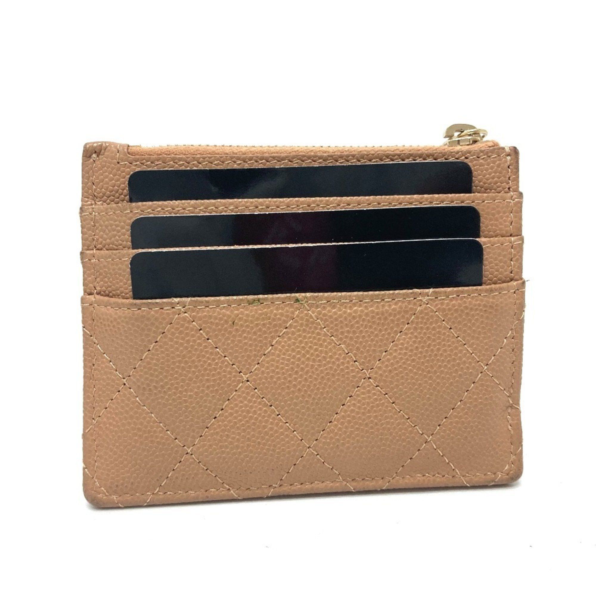 Chanel CHANEL Coco Mark Matelasse Wallet Compact Bi-fold Caviar Skin Women's Beige Size ONE SIZE - 2 Thumbnail