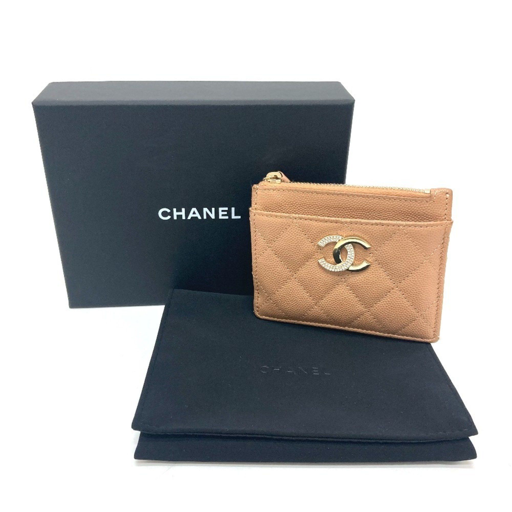 Chanel CHANEL Coco Mark Matelasse Wallet Compact Bi-fold Caviar Skin Women's Beige Size ONE SIZE - 12 Thumbnail