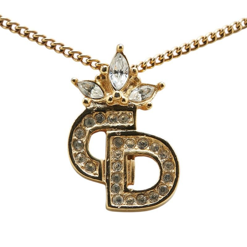 Dior Dior Christian Dior CD Logo Rhinestone Necklace Metal Necklace Size ONE SIZE - 2 Thumbnail