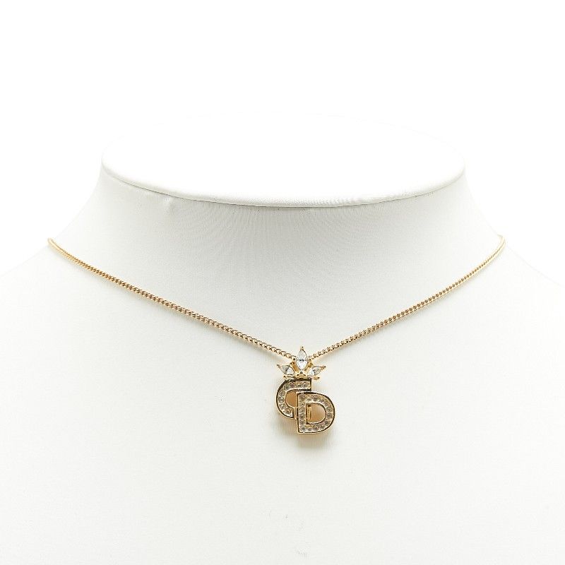Dior Dior Christian Dior CD Logo Rhinestone Necklace Metal Necklace Size ONE SIZE - 7 Thumbnail