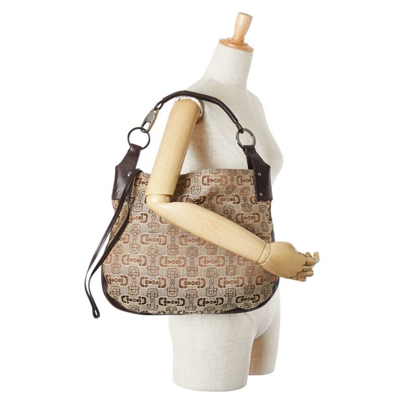 Gucci Gucci Gucci Horsebit Motif Canvas Leather Handbag Canvas Handbag 179777 Size ONE SIZE - 12 Thumbnail