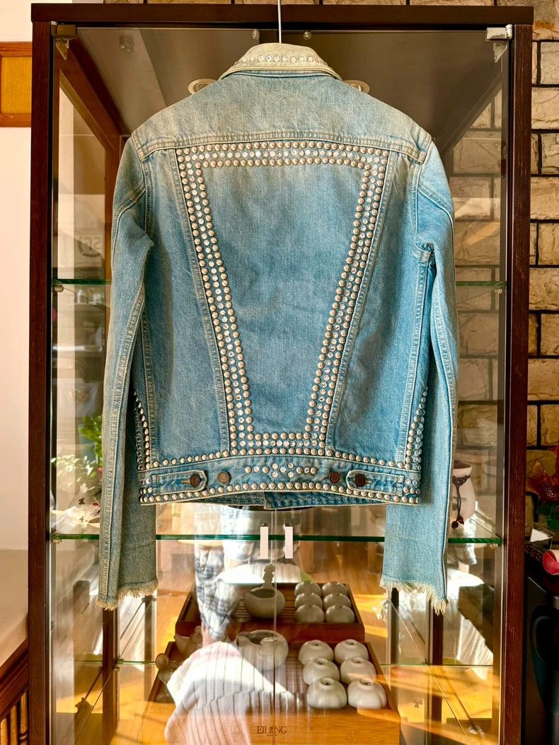 Saint Laurent Paris saint laurent light blue studded jacket Size US XS / EU 42 / 0 - 4 Thumbnail