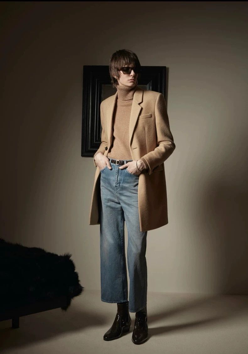 saint laurent 20fw camel coat