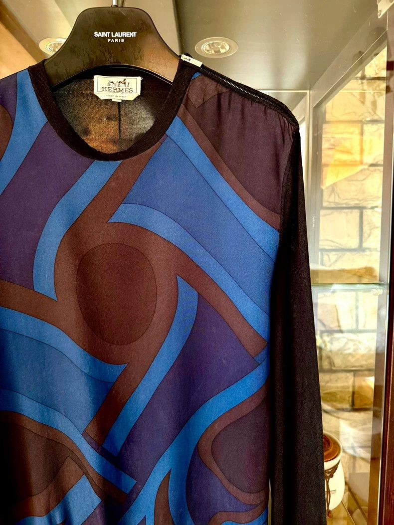 Hermes hermes black blue silk zip sweater Size US XS / EU 42 / 0 - 2 Thumbnail