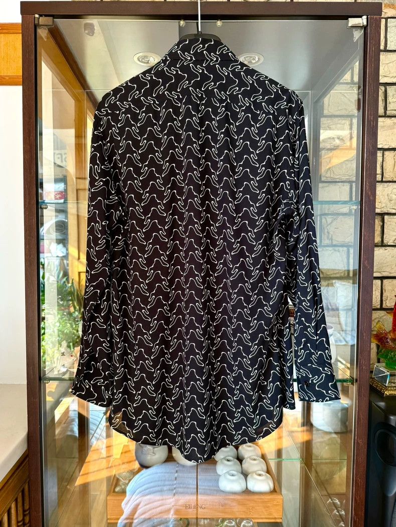Celine celine 23ss black & white silk shirt Size US S / EU 44-46 / 1 - 4 Thumbnail