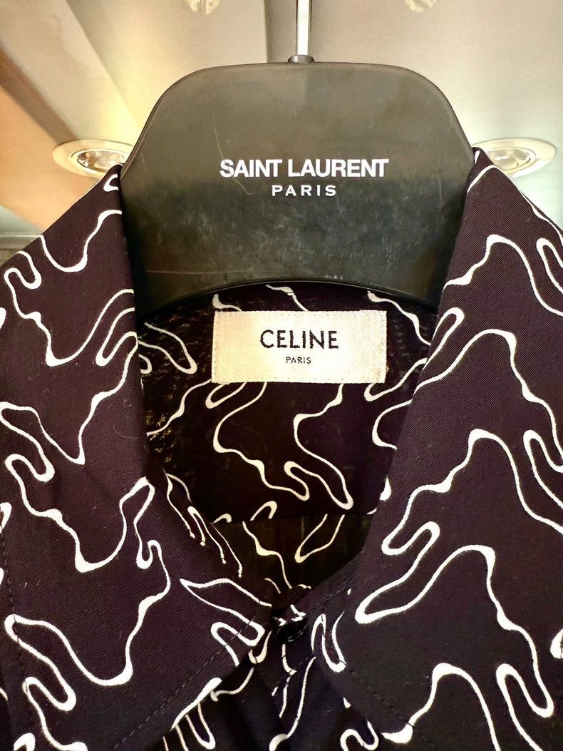 Celine celine 23ss black & white silk shirt Size US S / EU 44-46 / 1 - 3 Thumbnail