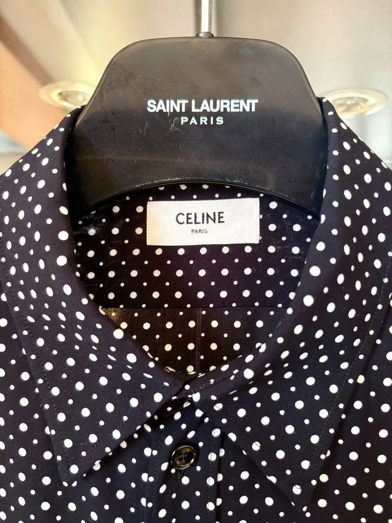 Celine celine 23ss black polka dot shirt Size US S / EU 44-46 / 1 - 3 Thumbnail