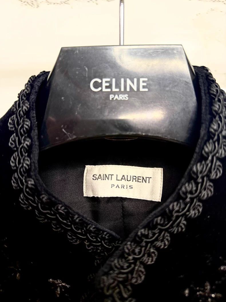 Saint Laurent Paris saint laurent black velvet embroidered jacket Size US S / EU 44-46 / 1 - 2 Thumbnail