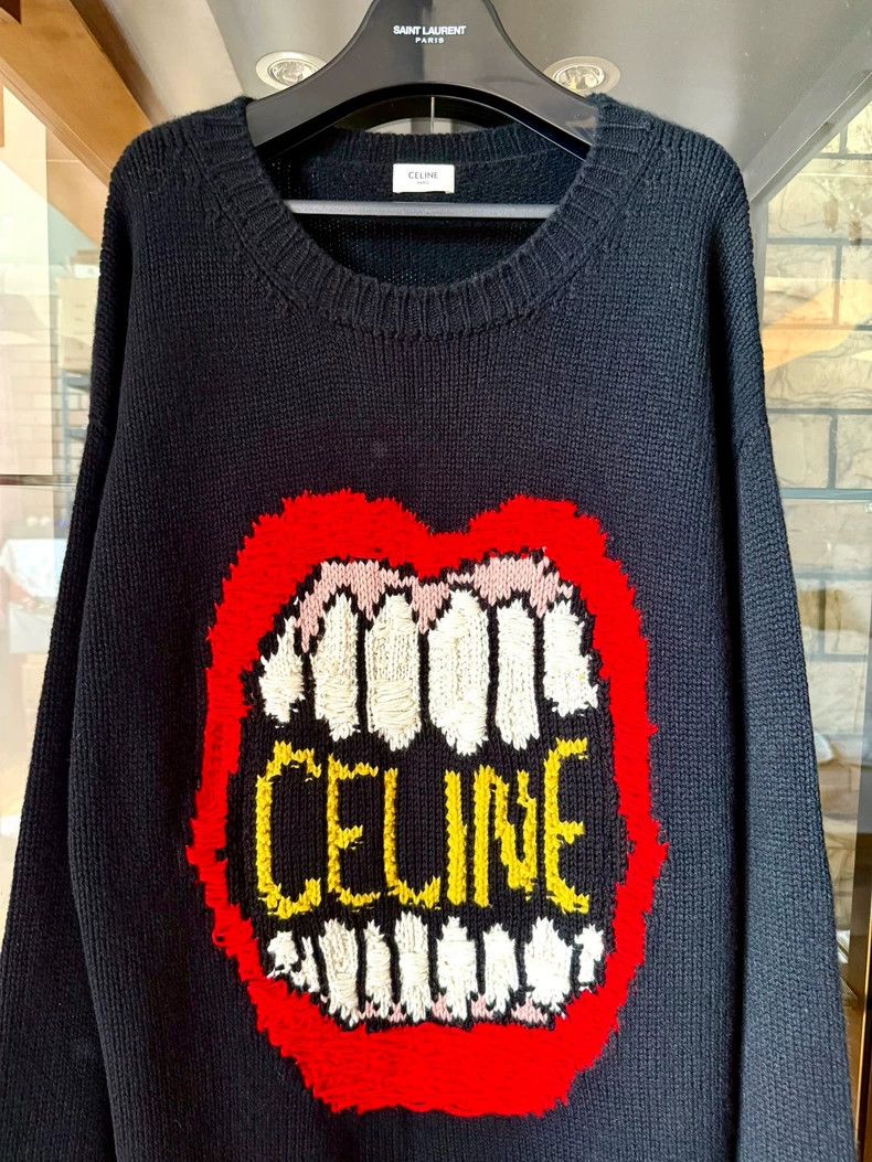 Celine celine 21ss black lip sweater Size US S / EU 44-46 / 1 - 2 Thumbnail