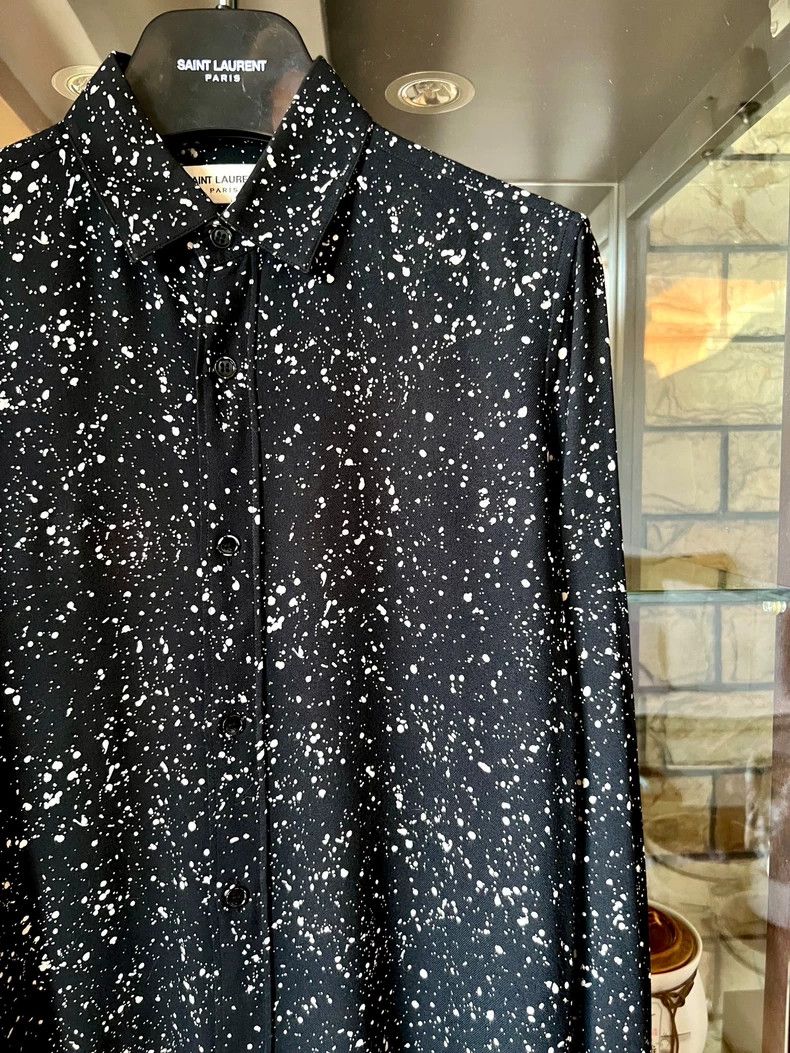 Saint Laurent Paris saint laurent black starry silk shirt Size US S / EU 44-46 / 1 - 2 Thumbnail