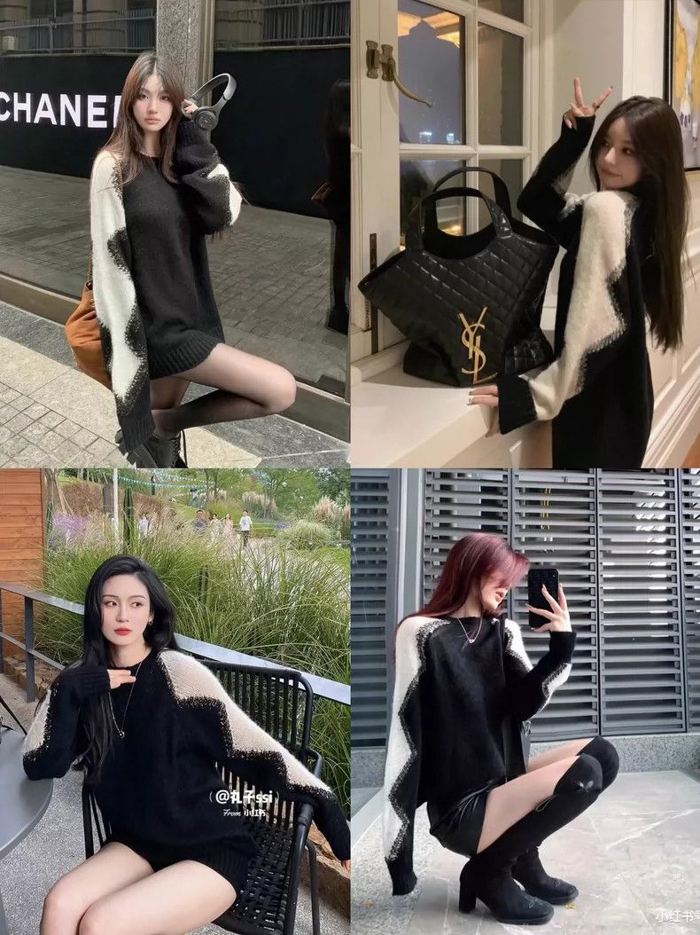 Saint Laurent Paris saint laurent 22fw black white sweater Size US S / EU 44-46 / 1 - 8 Thumbnail